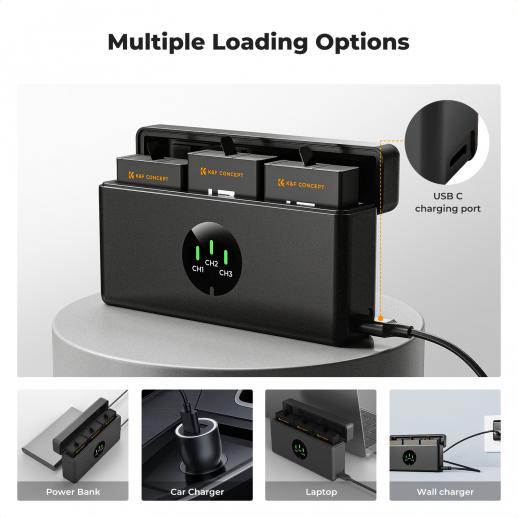 K&F Concept Hero 13 Battery, 3-Pack Enduro Hero13 Batteries and Upgraded Fast Charger Compatible with GoPro Hero 13 Black Camera K&F Concept Hero 13 Battery, 3-Pack Enduro Hero13 Batteries and Upgraded Fast Charger Compatible with GoPro Hero 13 Black Camera
